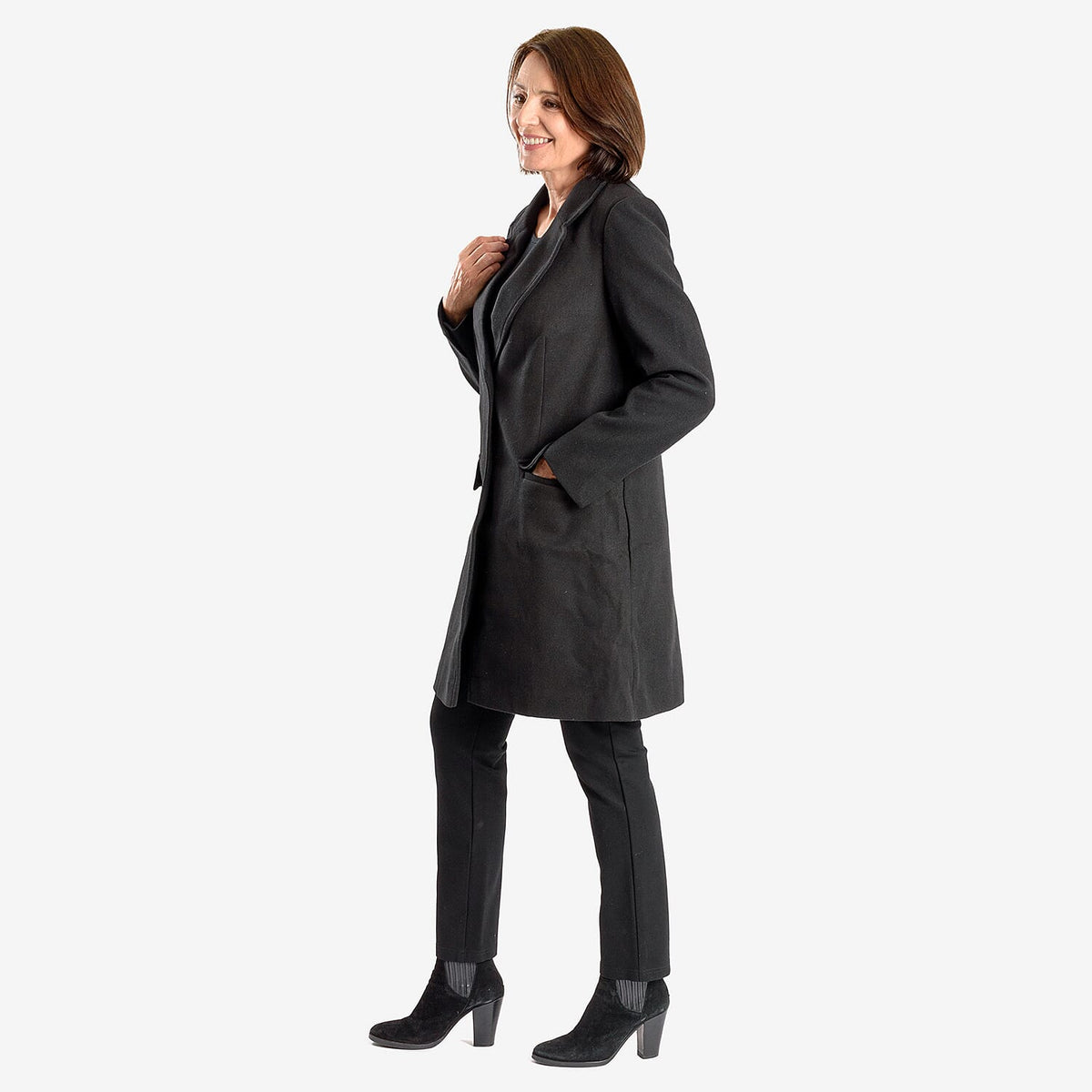 Midlength Knitted Stylish Collared Coat V32702095 1
