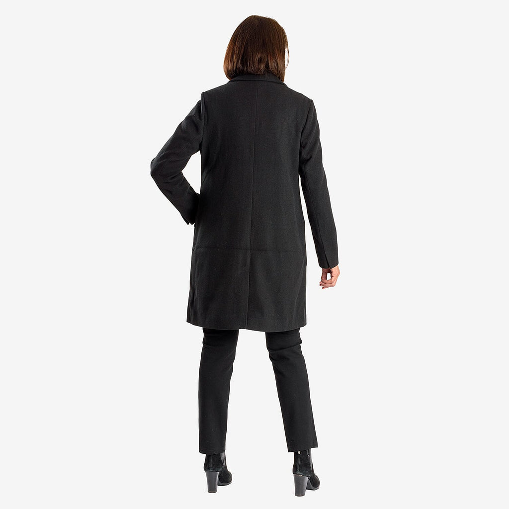 Midlength Knitted Stylish Coat (Size 12) - Black