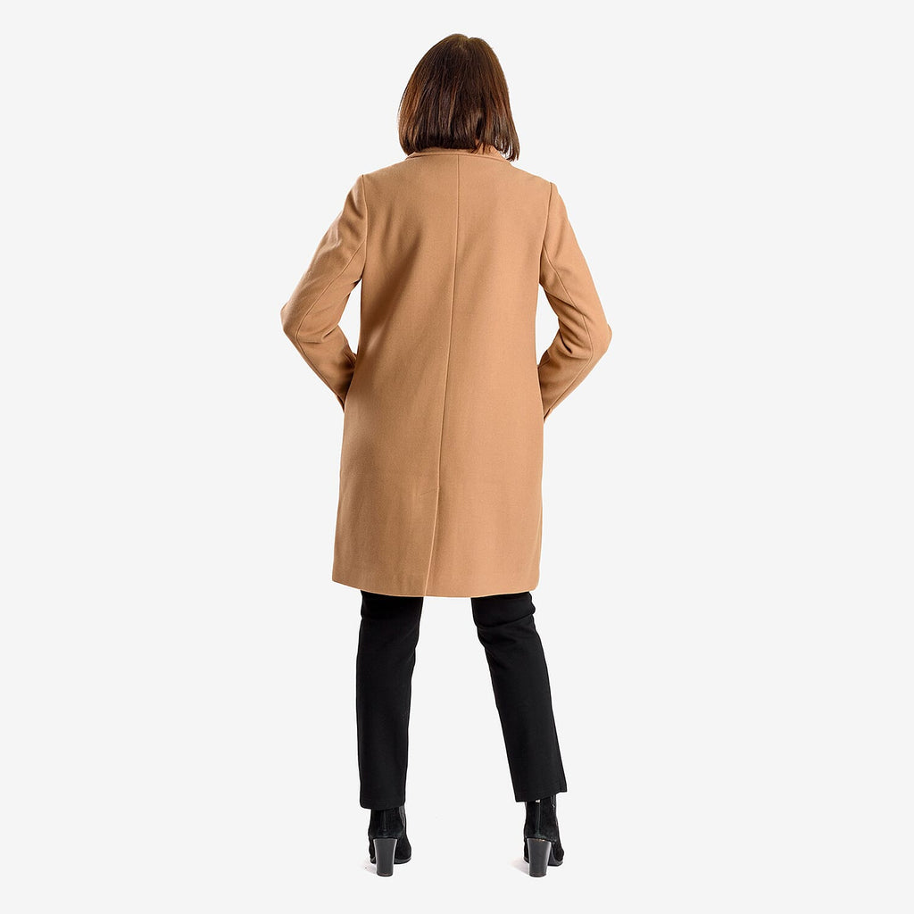 Midlength Knitted Stylish Coat (Size 8) - Camel