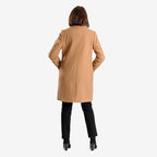 Midlength Knitted Stylish Coat (Size 8) - Camel