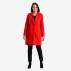 Midlength Knitted Stylish Coat (Size 8) - Red