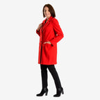 Midlength Knitted Stylish Coat (Size 8) - Red