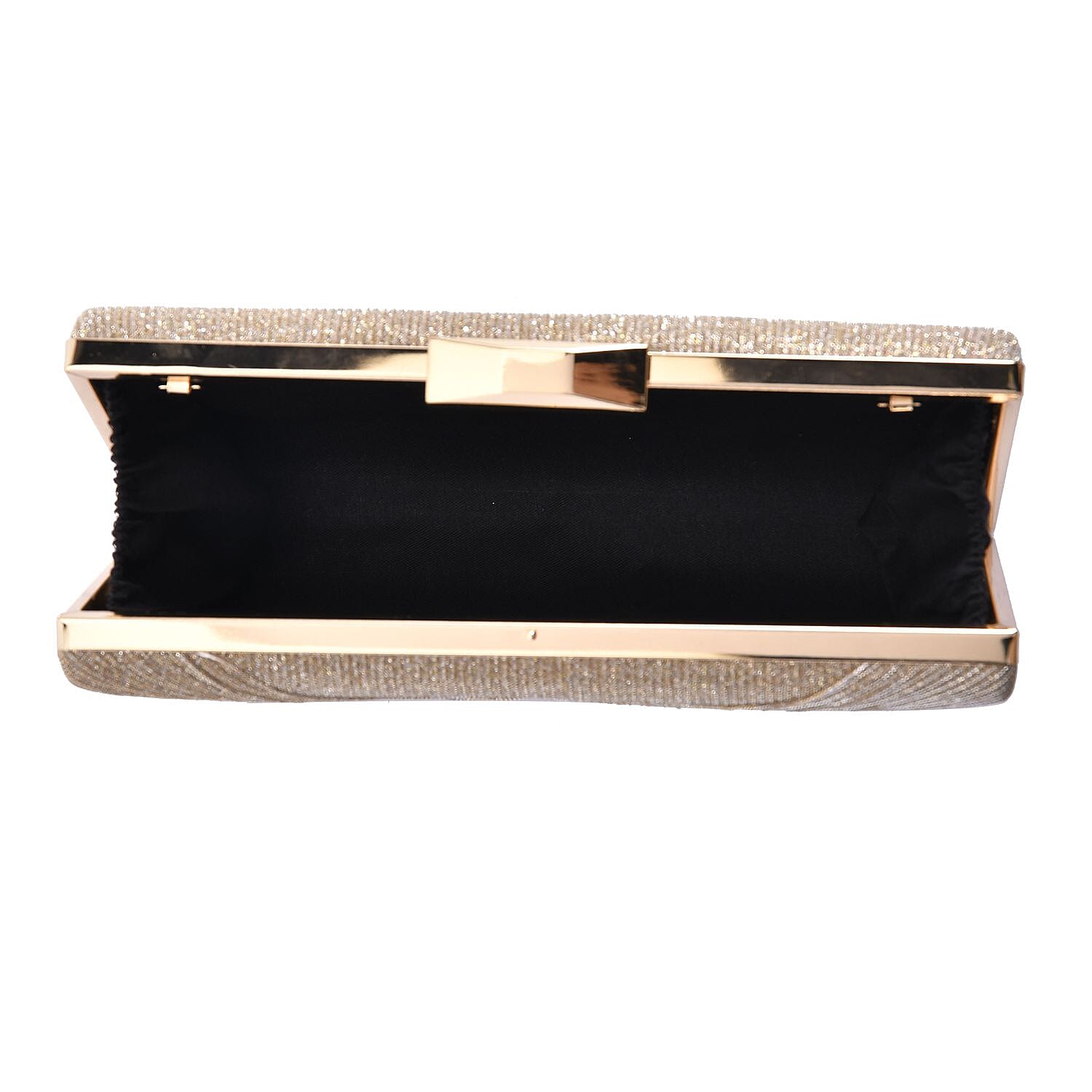 Knot Pattern Clutch Bag with Shoulder Metal Chain - Gold 7163926 5