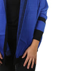 Kris Ana Coloured Border Cardigan One Size - Cobalt-Black