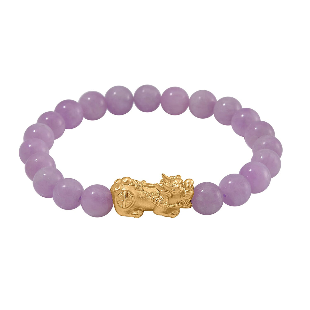 Kunzite Pixiu  Bracelet (Size 7 -7.5) in Yellow Gold Overlay Sterling Silver 120 ct. 7810621 0