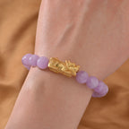 Kunzite Pixiu  Bracelet (Size7 -7.5) in Yellow Gold Overlay Sterling Silver 120.00 Ct.