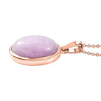D'Joy Natural Kunzite Oval Cut Solitaire Pendant with Chain (Size 20) in Rose Gold Plated Sterling Silver 15.38 Ct