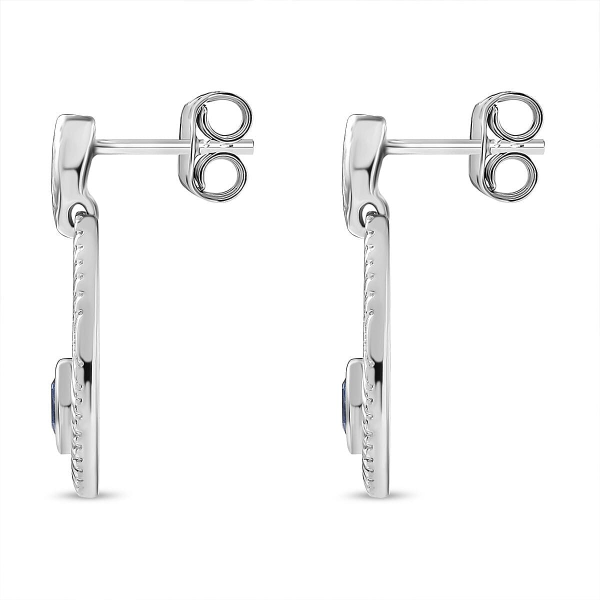 Natural Himalayan Kyanite Dangle Solitaire Earrings in Platinum Overlay Sterling Silver 7712297 3