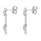 Natural Himalayan Kyanite Dangle Solitaire Earrings in Platinum Overlay Sterling Silver