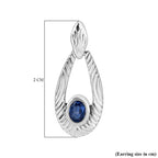 Natural Himalayan Kyanite Dangle Solitaire Earrings in Platinum Overlay Sterling Silver