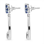 Kyanite Floral Dangle Earrings in Platinum Overlay Sterling Silver 3.17 Ct.
