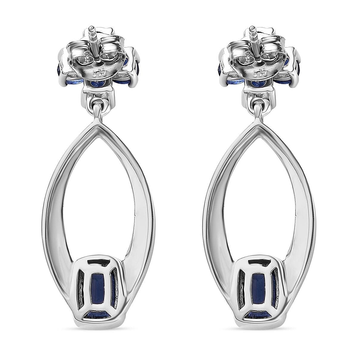 Kyanite Floral Dangle Earrings in Platinum Overlay Sterling Silver 3.17 Ct. 7721822 4