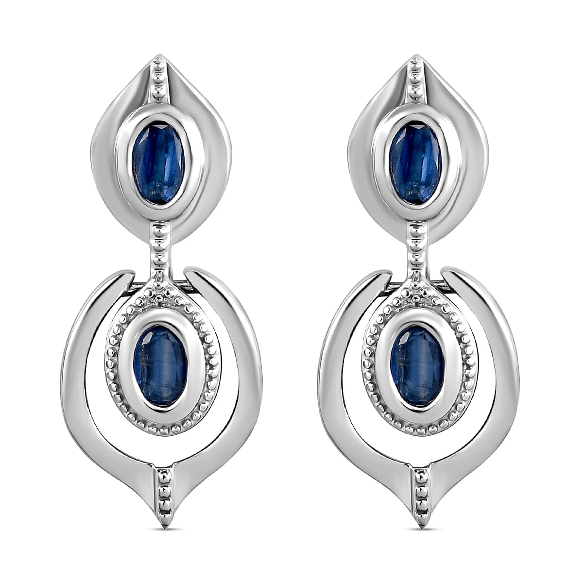 Kyanite Dangling Earrings in Platinum Plated Sterling Silver 2.34 Ct. 8883908 0
