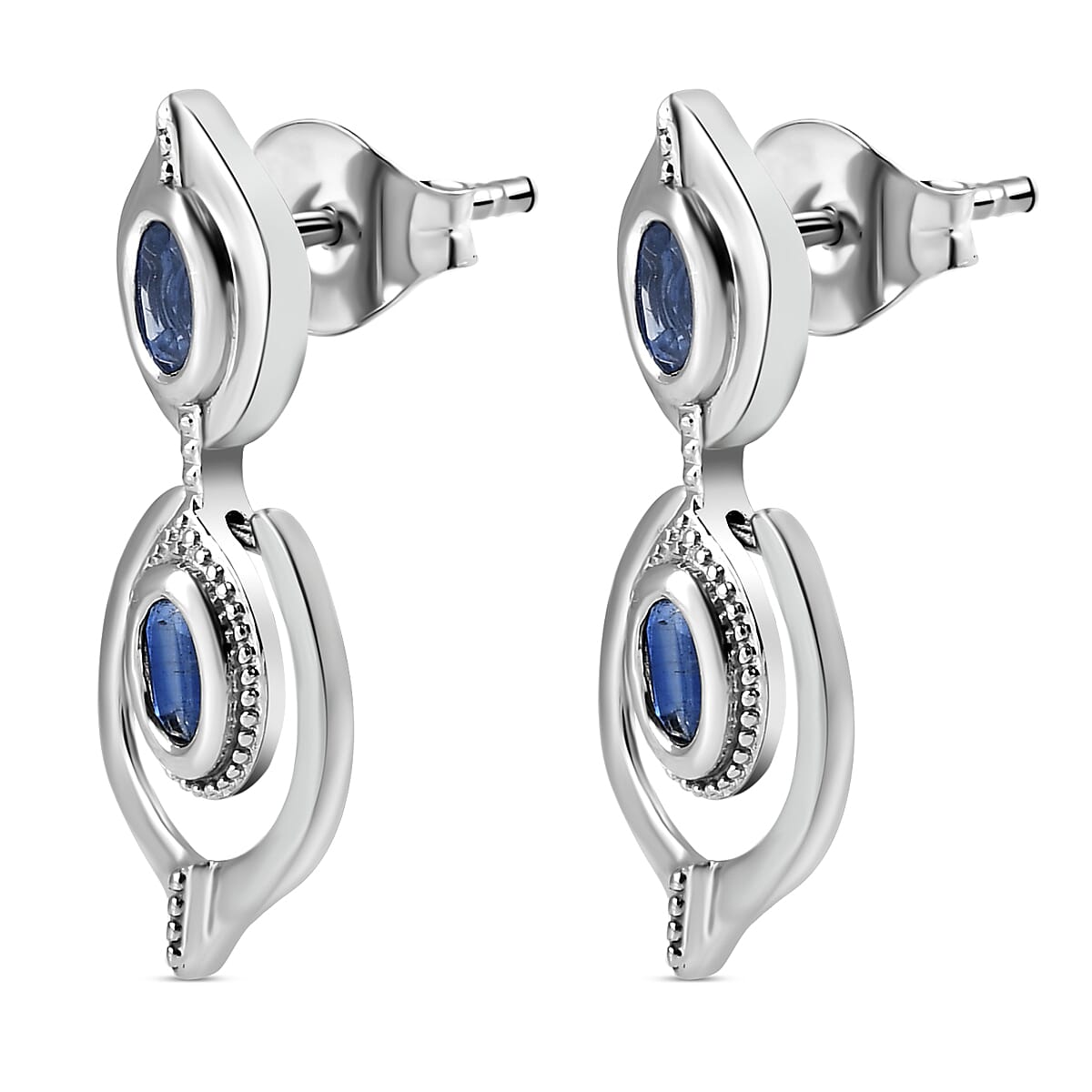 Kyanite Dangling Earrings in Platinum Plated Sterling Silver 2.34 Ct. 8883908 4