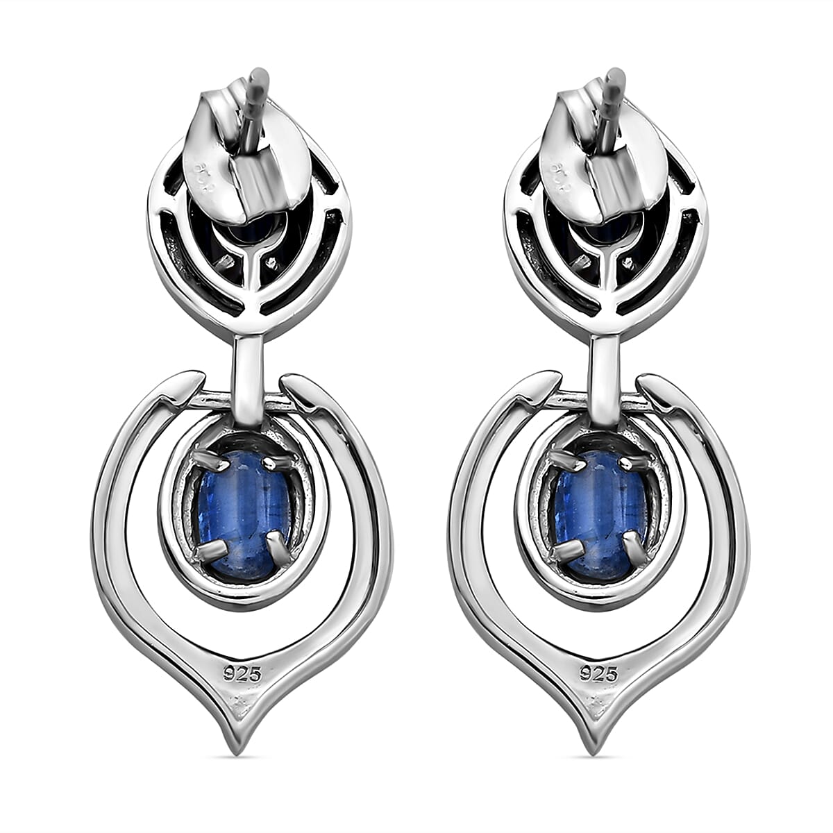 Kyanite Dangling Earrings in Platinum Plated Sterling Silver 2.34 Ct. 8883908 5