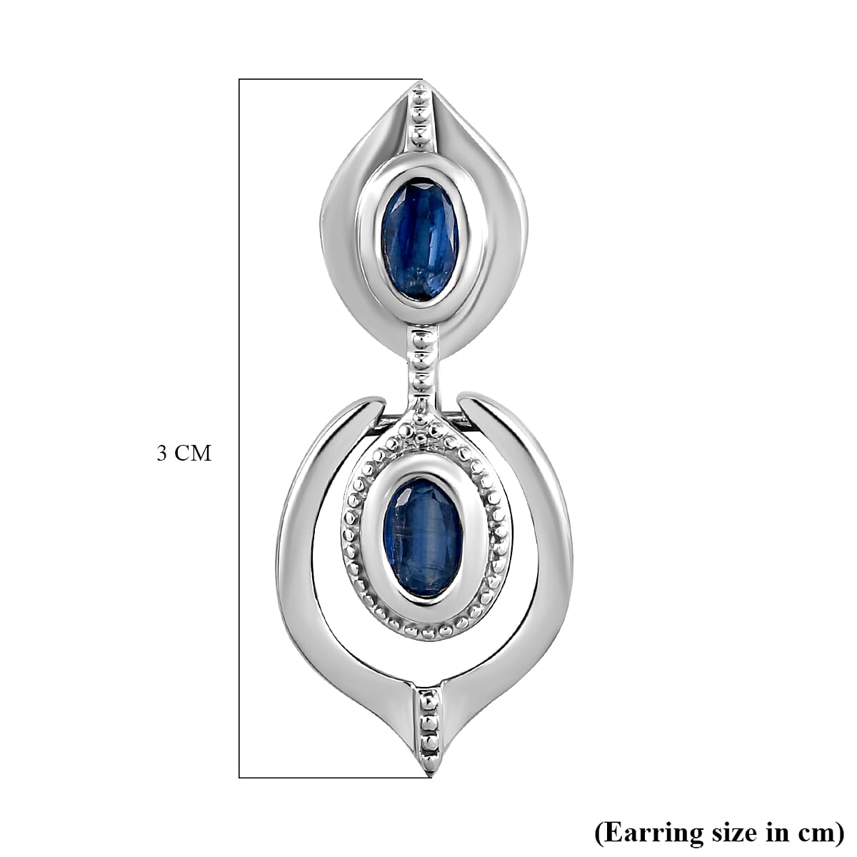 Kyanite Dangling Earrings in Platinum Plated Sterling Silver 2.34 Ct. 8883908 6