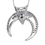 GP Celestial Dream Collection - Kyanite & Moissanite Pendant with Chain (Size 20) in 18K Vermeil YG & Platinum Plated Sterling Silver 2.64 Ct, Silver Wt. 6.68