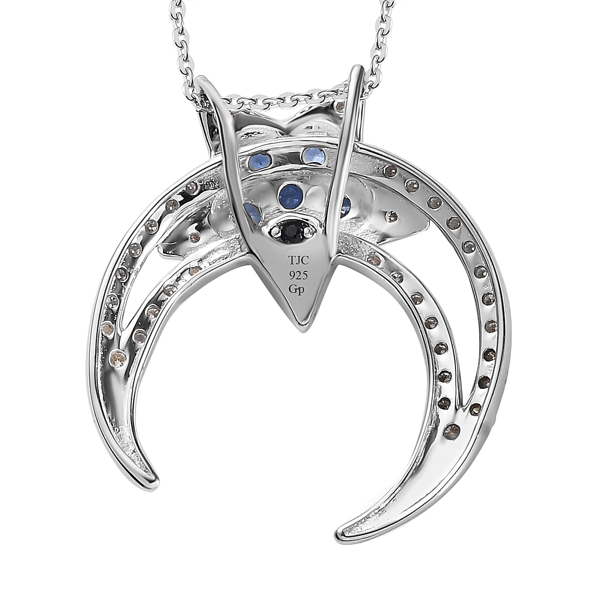 GP Celestial Dream Collection - Kyanite &amp; Moissanite Pendant with Chain (Size 20) in 18K Vermeil YG &amp; Platinum Plated Sterling Silver 2.64 Ct, Silver Wt. 6.68 4229217 4
