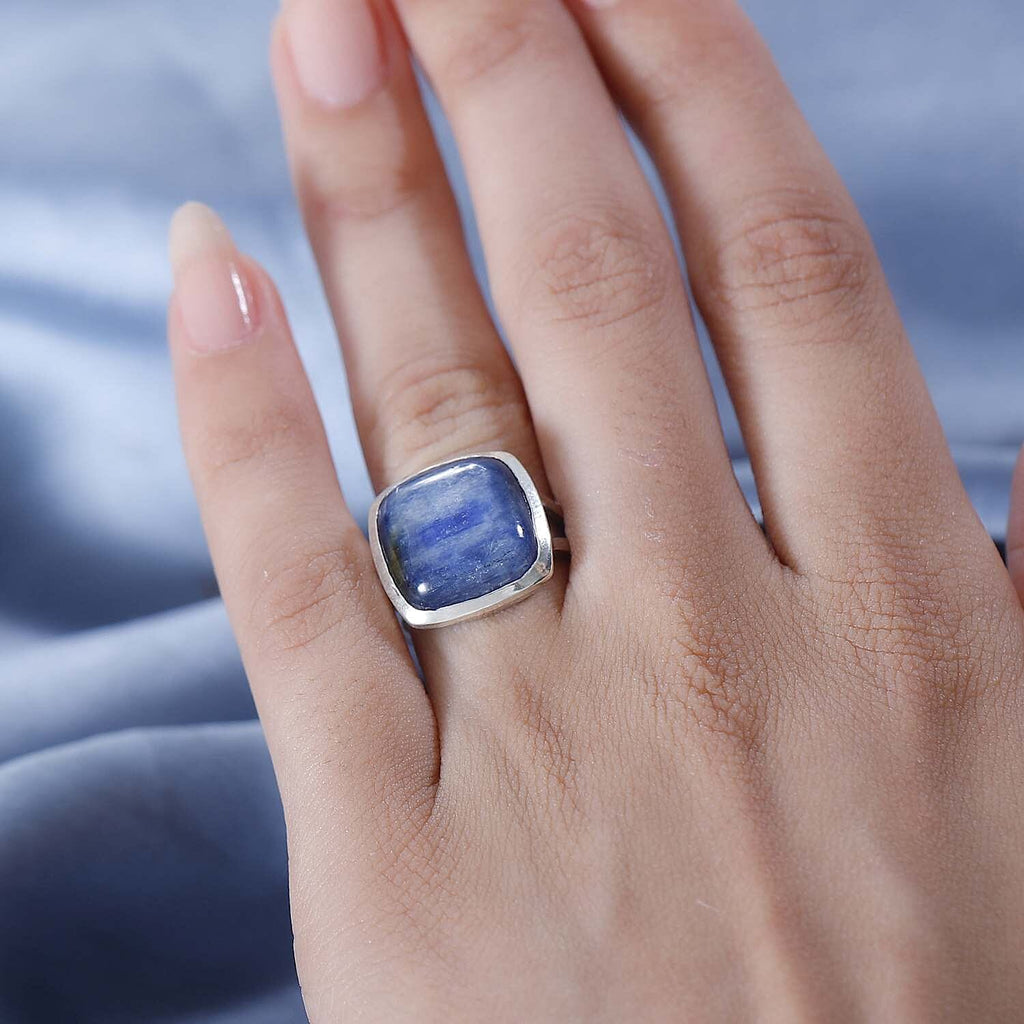 Kyanite Ring in Platinum Overlay Sterling Silver 10.404  Ct.