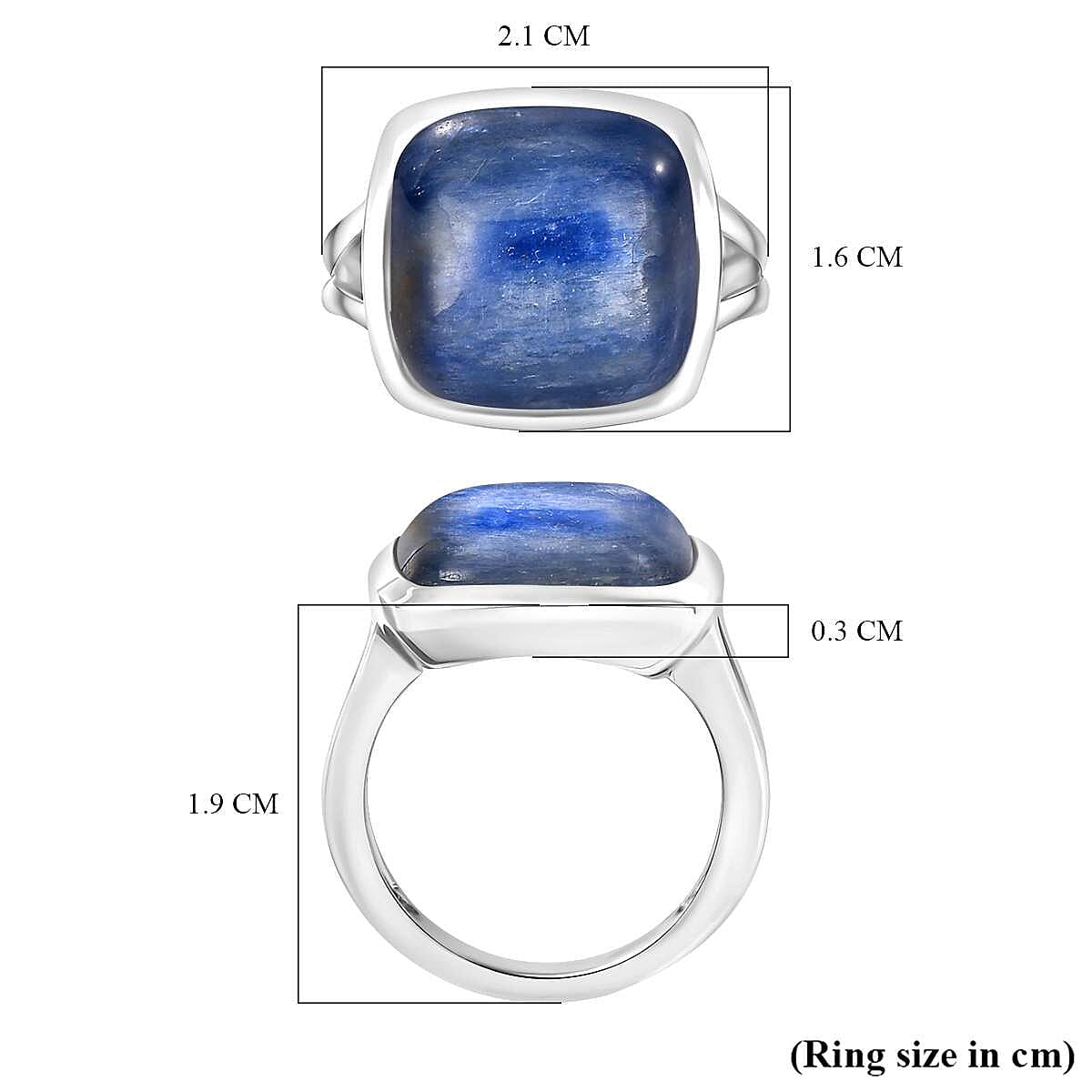 Kyanite Ring in Platinum Overlay Sterling Silver 10.404  Ct. 7862700 5