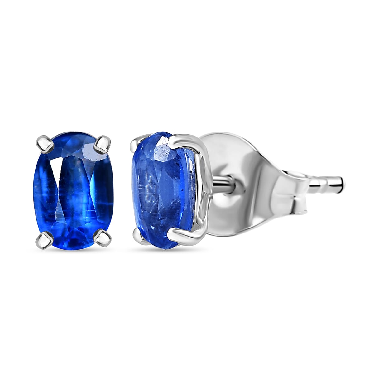 Natural Himalayan Kyanite Solitaire Stud Earrings With Push Back in Platinum Overlay Sterling Silver 1.26 Ct. 7712370 0