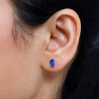 Natural Himalayan Kyanite Solitaire Stud Earrings With Push Back in Platinum Overlay Sterling Silver 1.26 Ct.