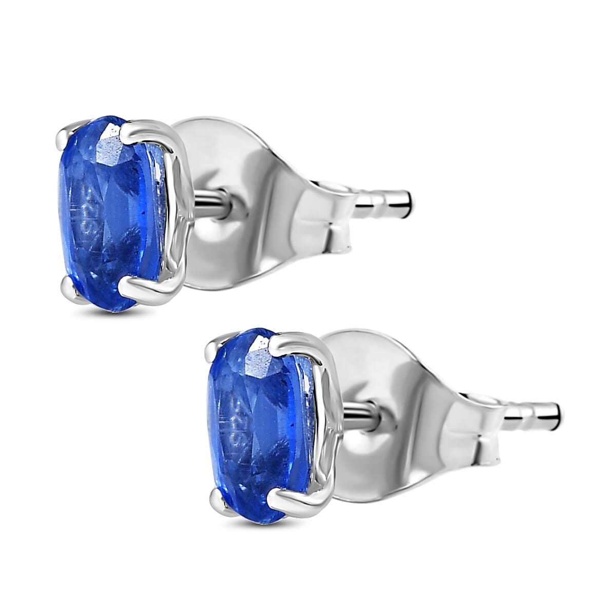 Natural Himalayan Kyanite Solitaire Stud Earrings With Push Back in Platinum Overlay Sterling Silver 1.26 Ct. 7712370 4