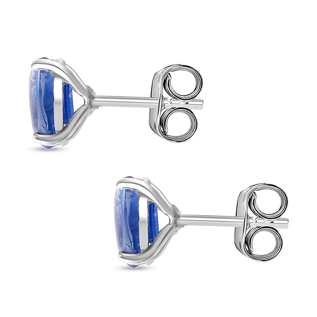 Natural Himalayan Kyanite Solitaire Stud Earrings With Push Back in Platinum Overlay Sterling Silver 1.26 Ct. 7712370 5