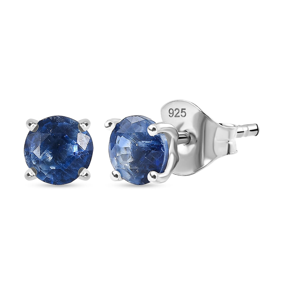AAA Natural Kashmir Kyanite Solitaire Stud Push Post Earring in Platinum Overlay Sterling Silver 1.36 Ct. 8433055 0