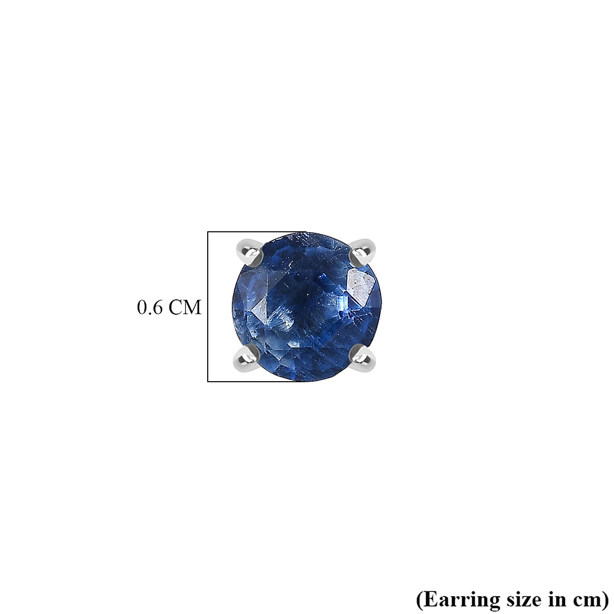 AAA Natural Kashmir Kyanite Solitaire Stud Push Post Earring in Platinum Overlay Sterling Silver 1.36 Ct. 8433055 5