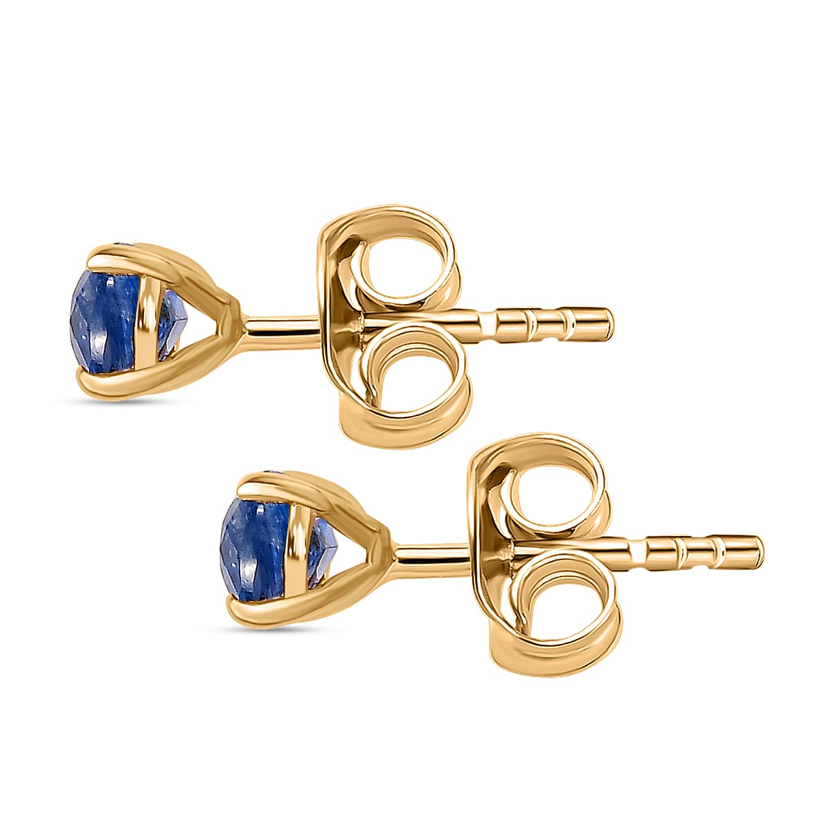 Natural Himalayan Kyanite Solitaire Stud Earrings with Push Back in 18K Vermeil Yellow Gold Plated Sterling Silver 1.20 Ct. V32521552 4