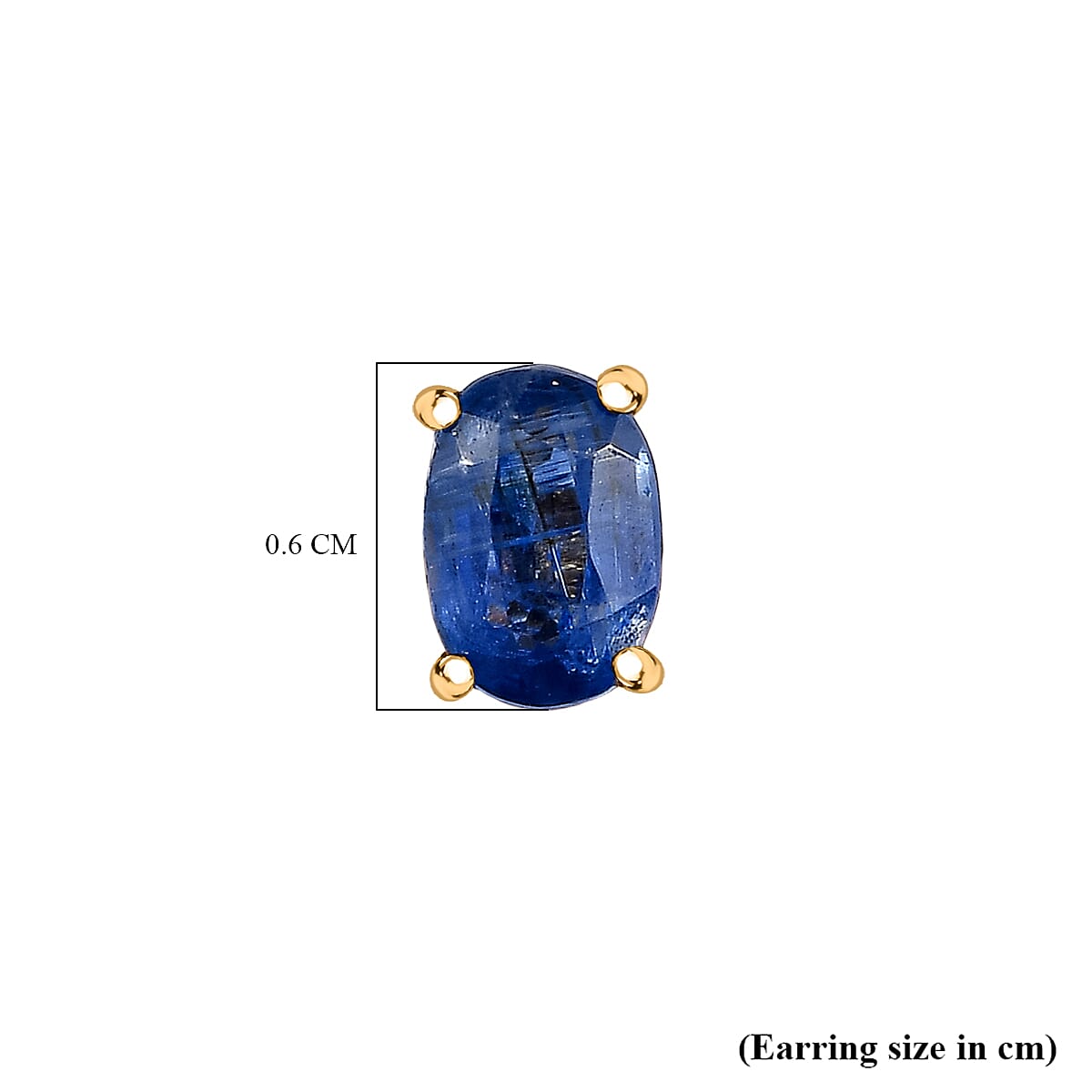 Natural Himalayan Kyanite Solitaire Stud Earrings with Push Back in 18K Vermeil Yellow Gold Plated Sterling Silver 1.20 Ct. V32521552 5