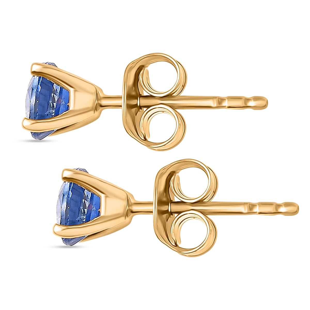 Kyanite Solitaire Stud Push Post Earring in Yellow Gold Plated Sterling Silver 1.36 Ct. 8433056 5