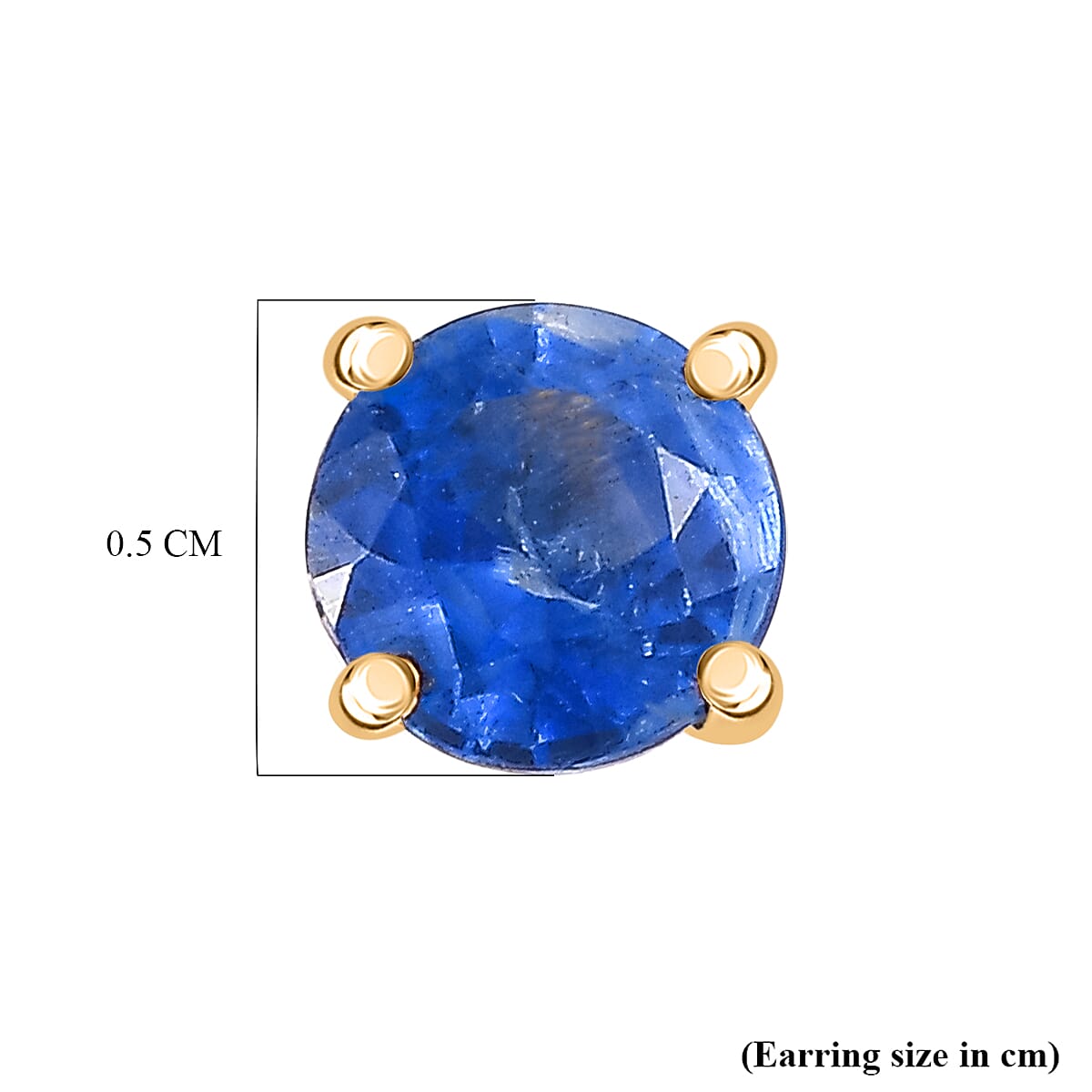 Kyanite Solitaire Stud Push Post Earring in Yellow Gold Plated Sterling Silver 1.36 Ct. 8433056 6