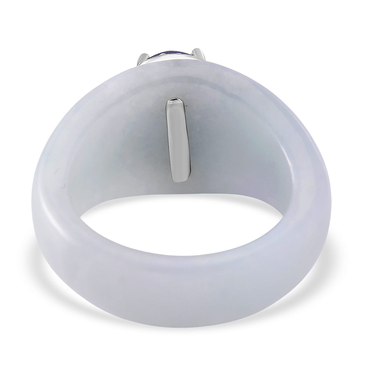 Kyanite, White Jade &amp; White Zircon Ring in Rhodium Overlay Sterling Silver 25.61 Ct. 8062418 5