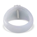 Kyanite, White Jade & White Zircon Ring in Rhodium Overlay Sterling Silver 25.61 Ct.