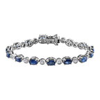 Natural Premium Kashmir Kyanite & Zircon Bracelet (Size - 8) in Platinum Overlay Sterling Silver 11.40 Ct,