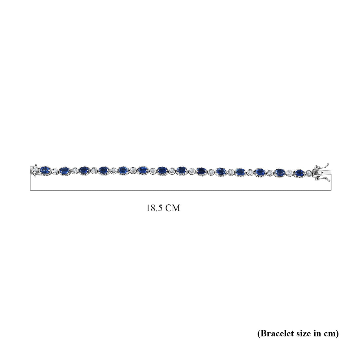 Natural Premium Kashmir Kyanite &amp; Zircon Bracelet (Size - 7) in Platinum Overlay Sterling Silver 10.45 Ct, 7671361 5