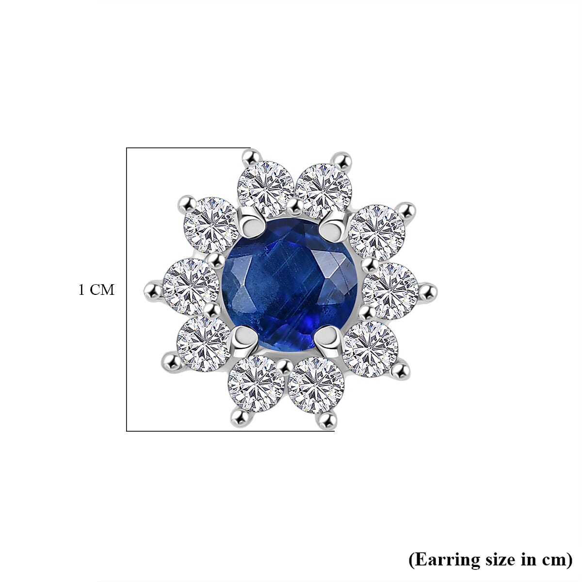 Kyanite &amp; White Zircon Cluster Earring Sterling Silver 1.36 Ct. V32713971 5