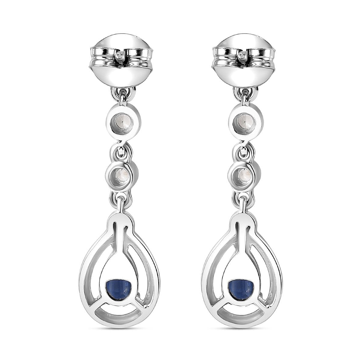 Natural Himalayan Kyanite &amp; Natural Zircon Dangle Earrings in Platinum Overlay Sterling Silver 1.60 Ct. 7721833 4