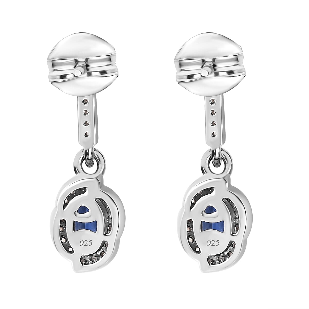 Natural Himalayan Kyanite &amp; Natural Zircon Earrings in Platinum Overlay Sterling Silver 1.60 Ct. 7722869 4
