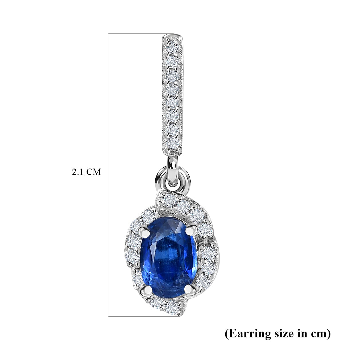 Natural Himalayan Kyanite &amp; Natural Zircon Earrings in Platinum Overlay Sterling Silver 1.60 Ct. 7722869 5