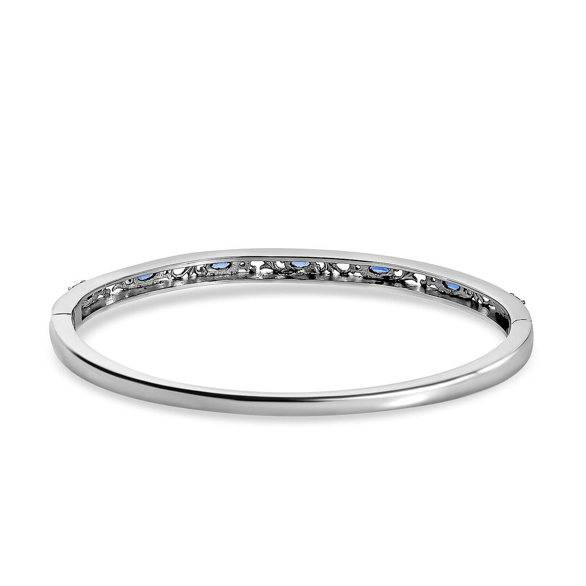 Kyanite &amp; Natural Zircon Bangle (Size 7.5) in Stainless Steel 7255139 5
