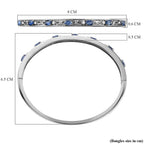 Kyanite & Natural Zircon Bangle (Size 7.5) in Stainless Steel