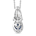 GP - Natural Kashmir Kyanite, White Zircon & Kanchanaburi Blue Sapphire Pendant with Chain (Size 20) in Rhodium & Yellow Gold Plated Sterling Silver 1.69 Ct.