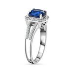 Natural Himalayan Kyanite & Natural Zircon Ring in Platinum Overlay Sterling Silver 2.56 Ct.