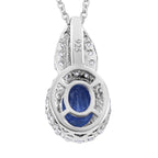 Natural Kyanite and Natural Zircon Pendant with Chain (Size - 20) in Rhodium Overlay Sterling Silver 3.35 Ct