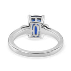 Natural Himalayan Kyanite & Natural Zircon Ring in Platinum Overlay Sterling Silver 1.80 Ct.