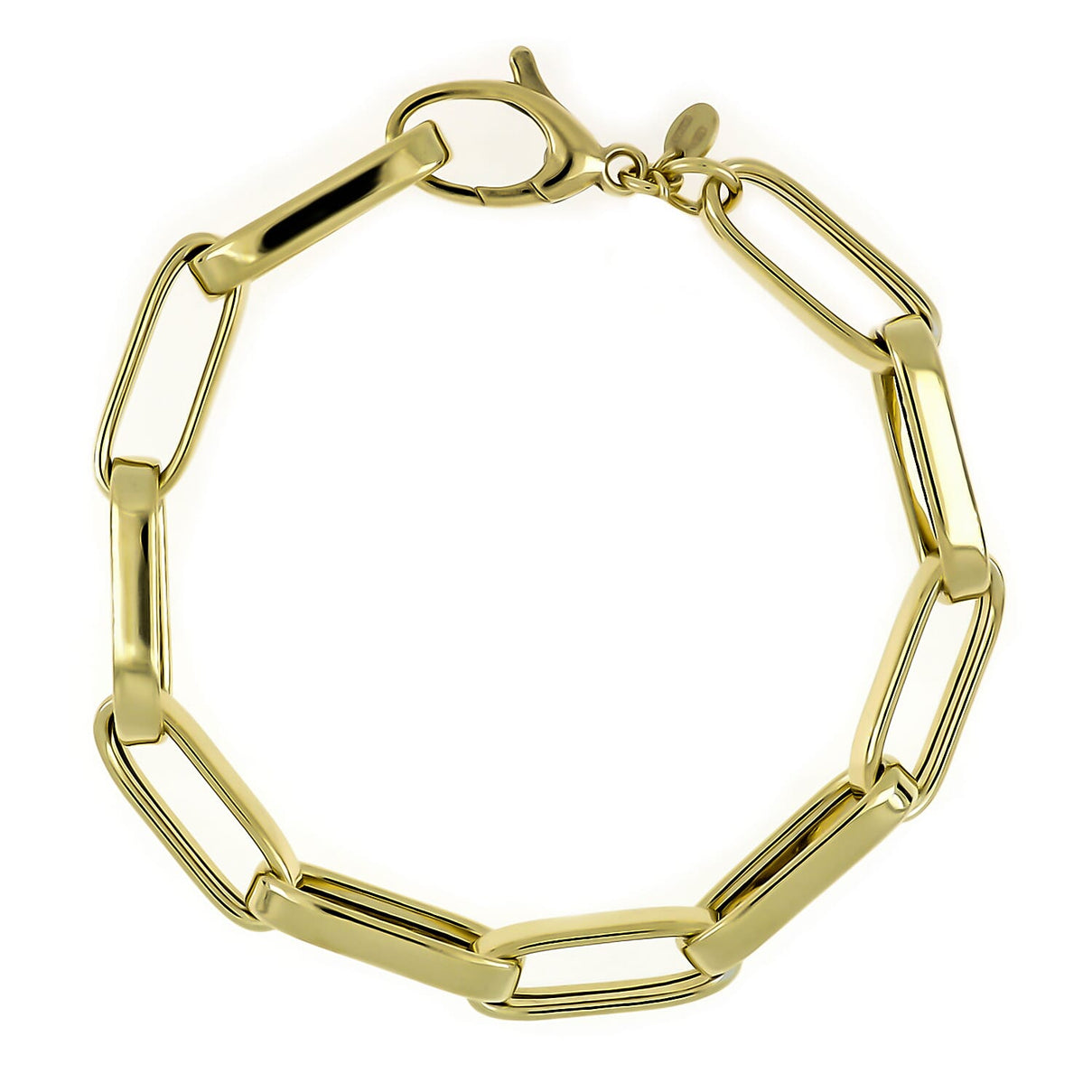 LA BELLA - Broad Paperclip Bracelet in Gold Overlay Sterling Silver With Lobster Clasp (Size - 8) 7905071 0