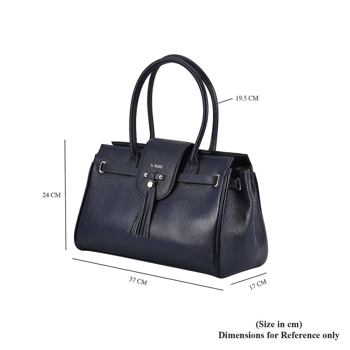 La Marey 100% Genuine Leather Convertible Jenny Bag with Detachable Long Strap - Navy 8945441 6